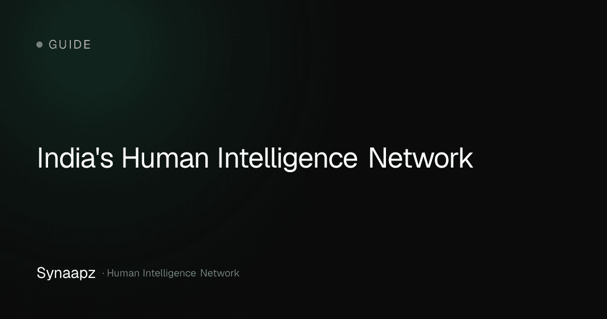 India's Human Intelligence Network — Synaapz origin story graphic