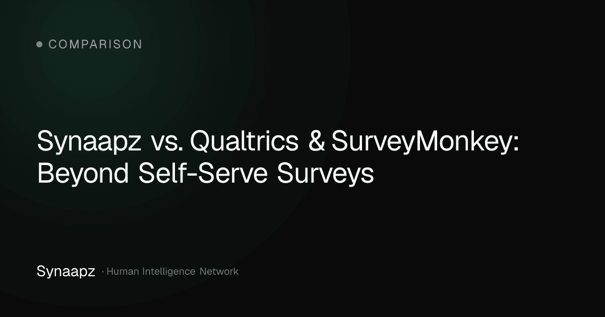 Synaapz vs. Qualtrics and SurveyMonkey comparison