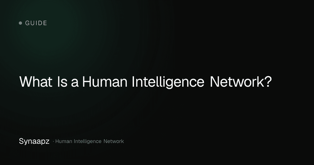 What is a Human Intelligence Network — explainer graphic